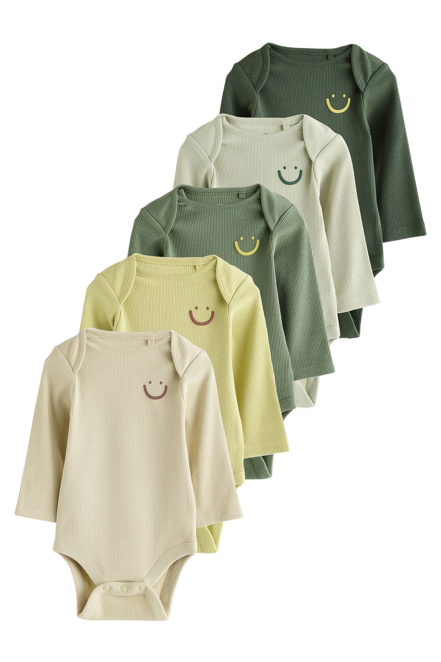 Next Langarmbody Langärmelige Babybodys im 5er-Pack (5-tlg)