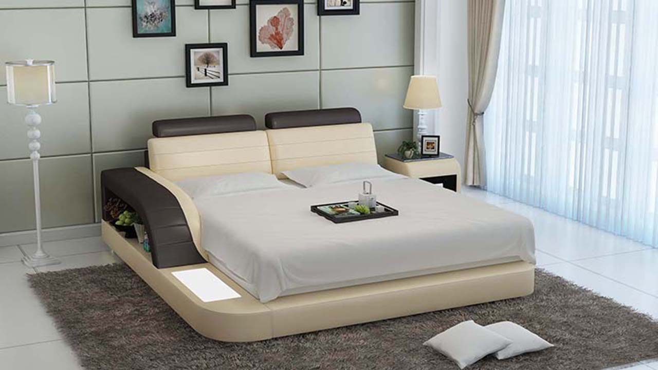 Xlmoebel, Wasserbett Luxus Doppelbett mit Lederpolsterung und integriertem Wasserbett, (Wasserbett), Hergestellt in Europa