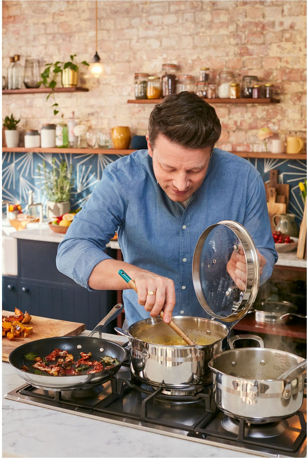 Tefal Bratpfanne Jamie Oliver Cook Smart, Pfanne Induktion mit Antihaftversiegelung, Edelstahl, Thermo-Signal bei idealer Bratttemperatur, für alle Herdarten ge – Bild 5 von 5