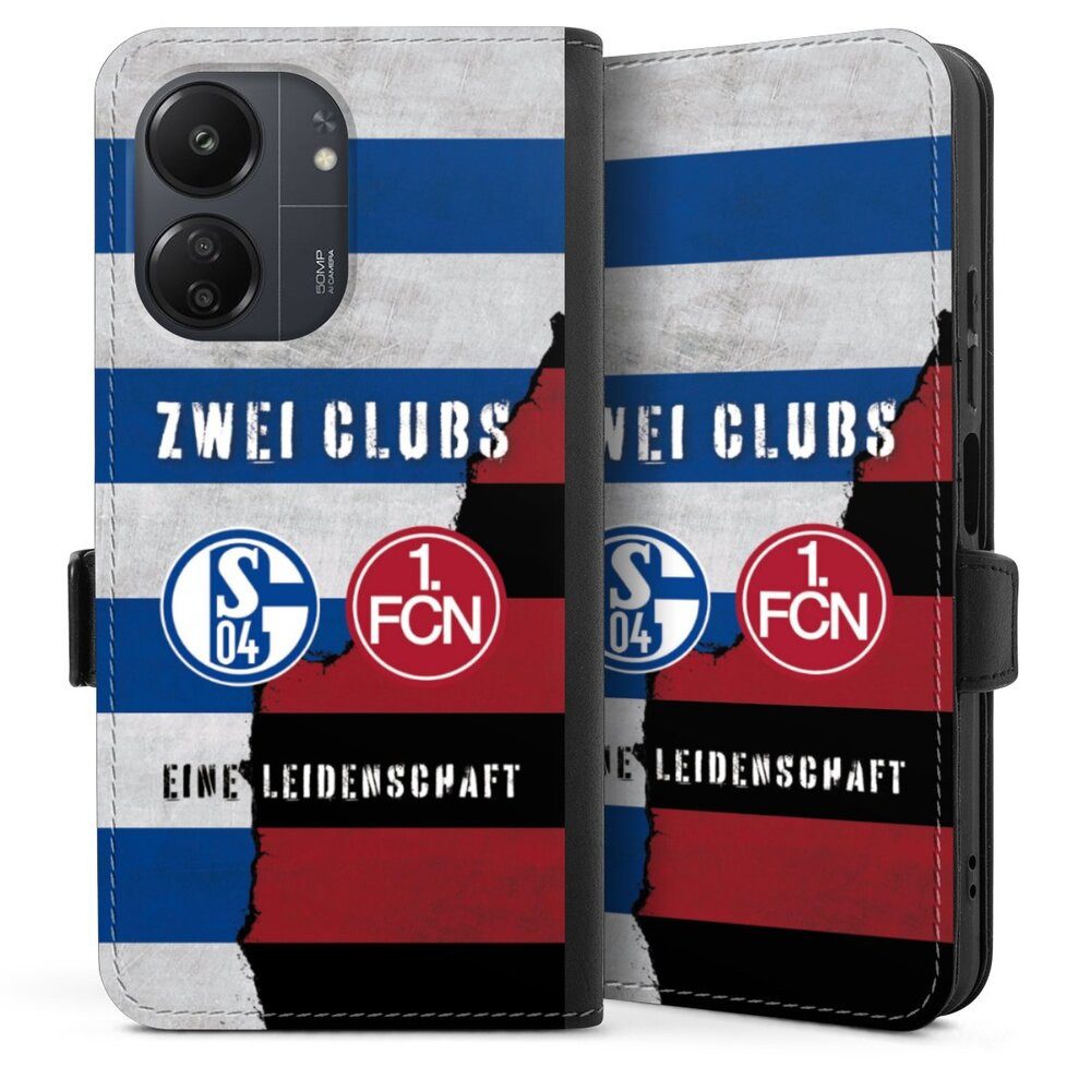 DeinDesign Handyhülle FC Schalke 04 1. FC Nürnberg Freundschaft, Xiaomi Redmi 13C 4G Hülle Handy Flip Case Wallet Cover