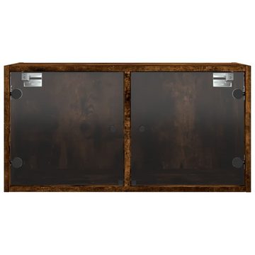 vidaXL Fächerschrank Wandschränke mit Glastüren 2 Stk. Räuchereiche 68,5x37x35 cm (2-St)