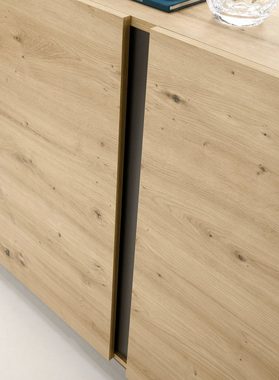 Furn.Design Lowboard Louna (TV Unterschrank in Eiche Artisan mit Graphit grau, 138 x 46 cm), mit Push-Open-Funktion