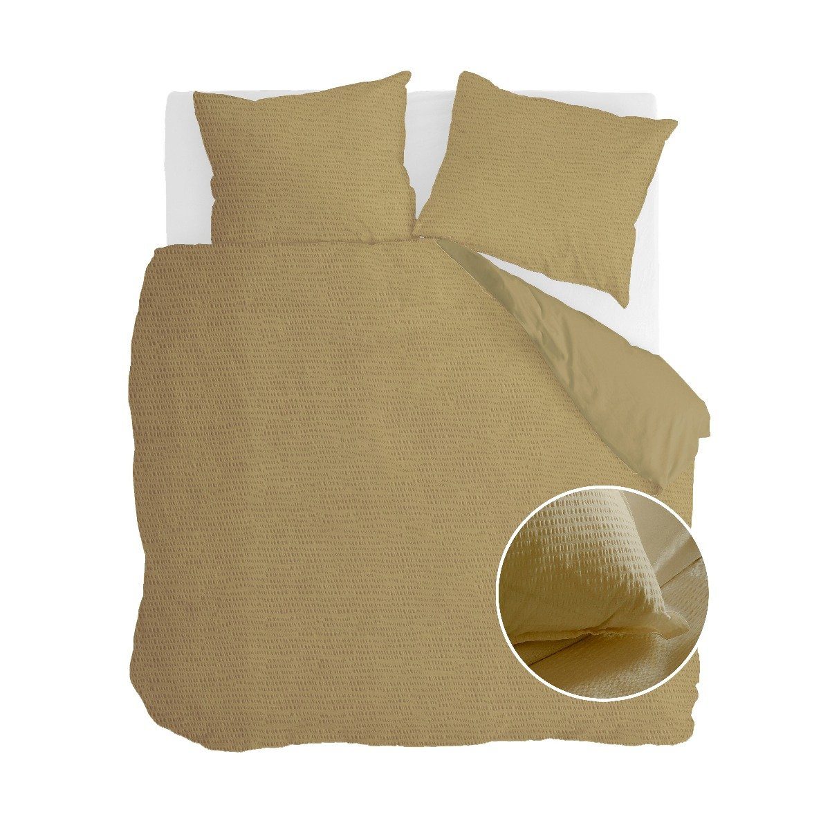 Bettwäsche Bettwäsche Basic & Tough Honig Senf - 200x220 cm, Walra, Honig Senf 100% Baumwolle Bettbezüge