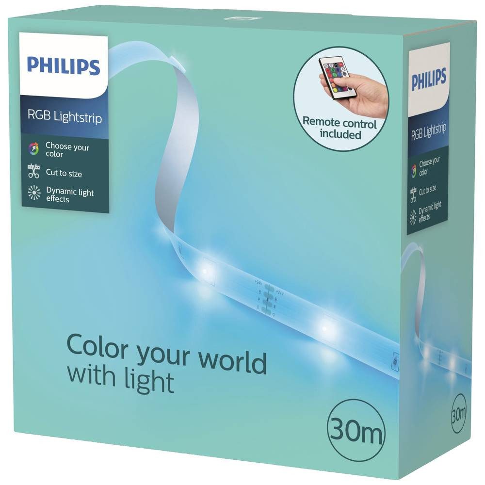 Philips LED Stripe LED Lightstrip 22W, 30 Meter, RGB, IP20, Fernbedienung 8720169322554