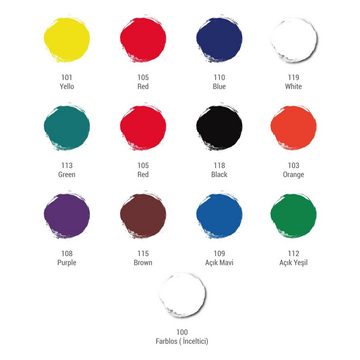 Büst Artdeco Stoffmalfarbe Stoffmalfarbe Set, 12x25ml mit Verdünner, Textilkunst