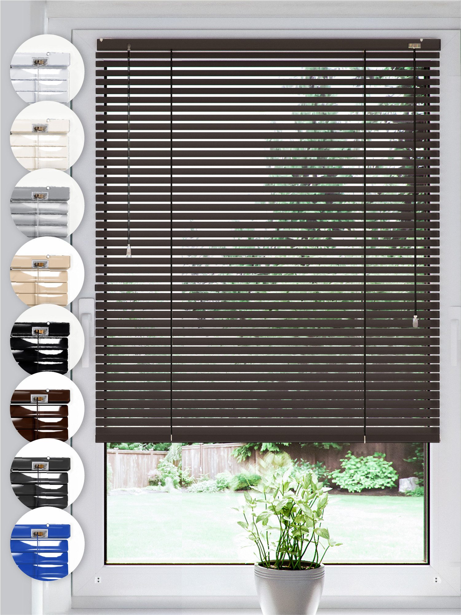 Sonello Jalousie Klemmfix ohne mit Bohren 30cm x 100cm Anthrazit Aluminium Jalousette, Klemmfix, Inkl. Halterung für Decken- u. Wandmontage Alu Jalousie Fenster u. Tür, Blickdicht freihängend