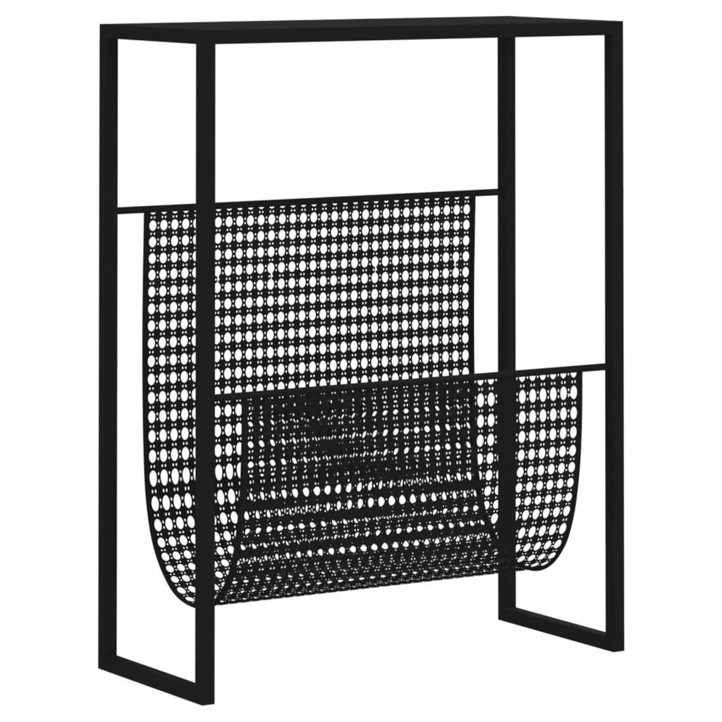 vidaXL Zeitungsständer, Zeitschriftenständer Schwarz 35x15x45 cm günstig online kaufen