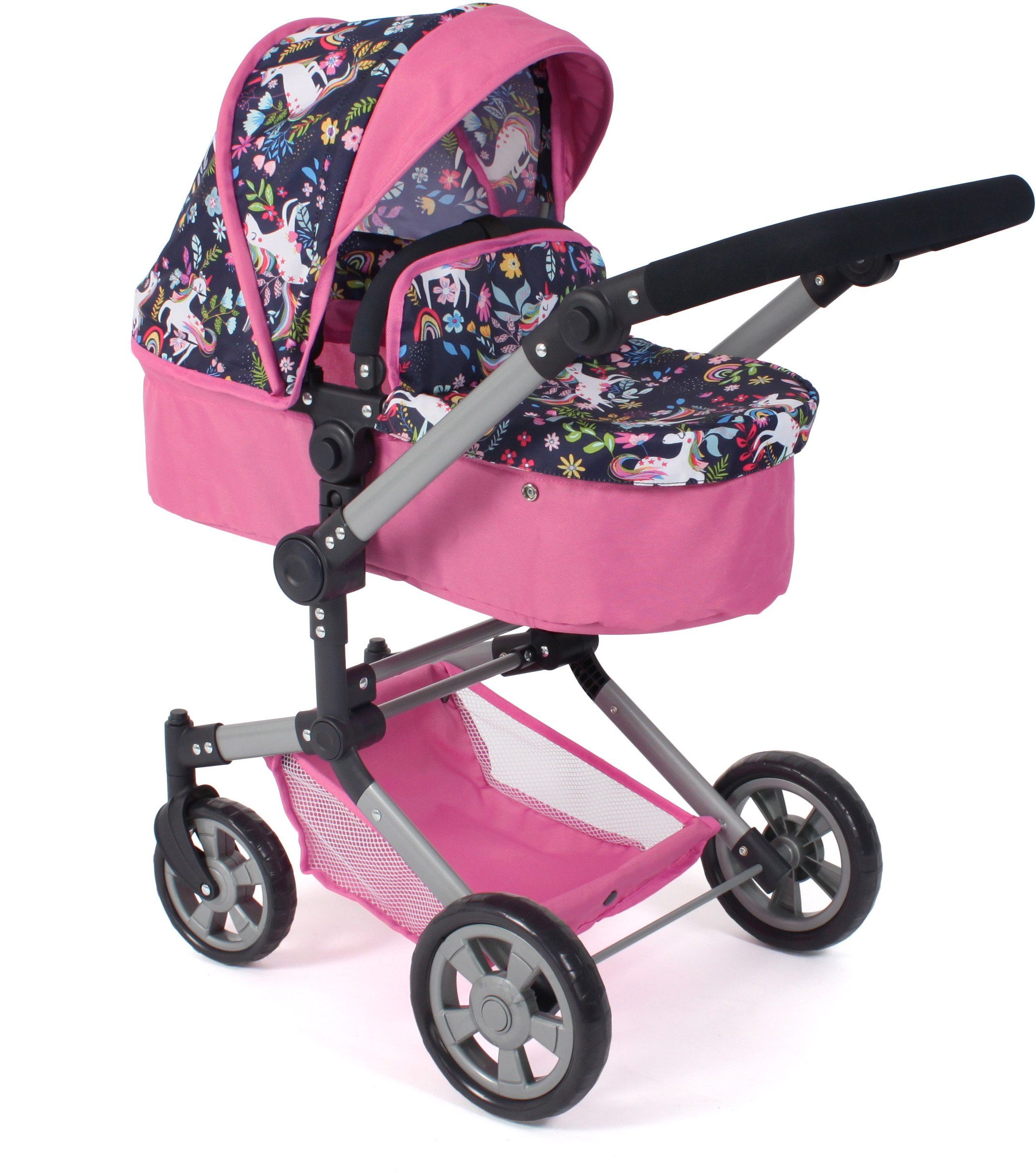 CHIC2000 Kombi-Puppenwagen Linus, Einhorn, (Set), mit Babywanne und Autosit günstig online kaufen