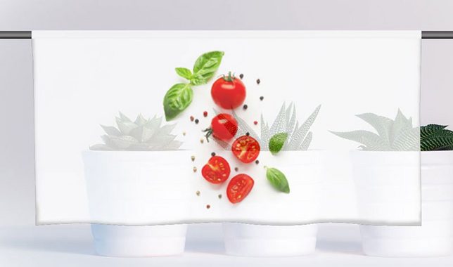 Scheibengardine »Cafehausgardine - Bistrogardine Küchenfreuden Tomato - Küchengardine - Scheibengardine transparent«, gardinen-for-life