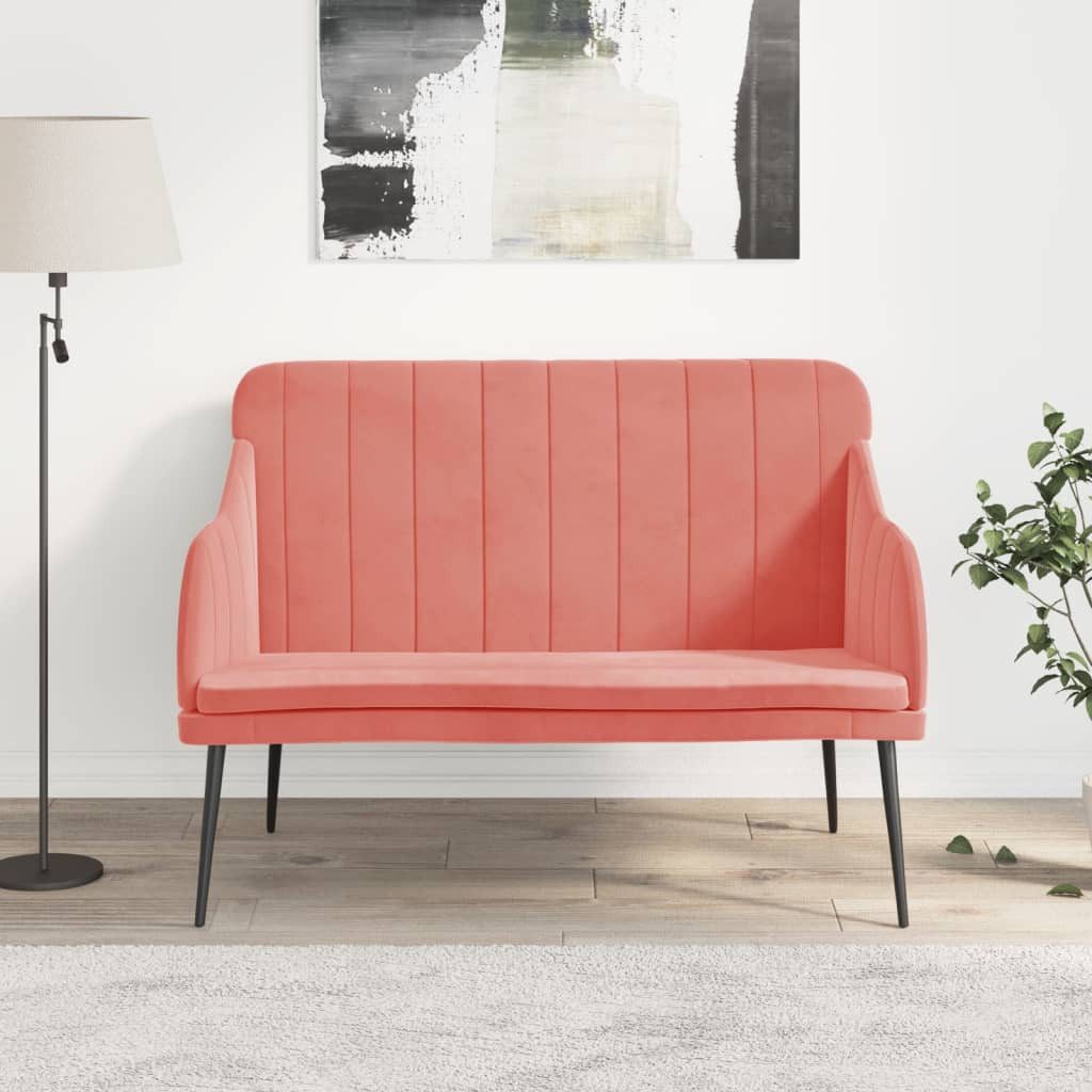 vidaXL, Sitzbank Rosa 110x76x80 cm Samt