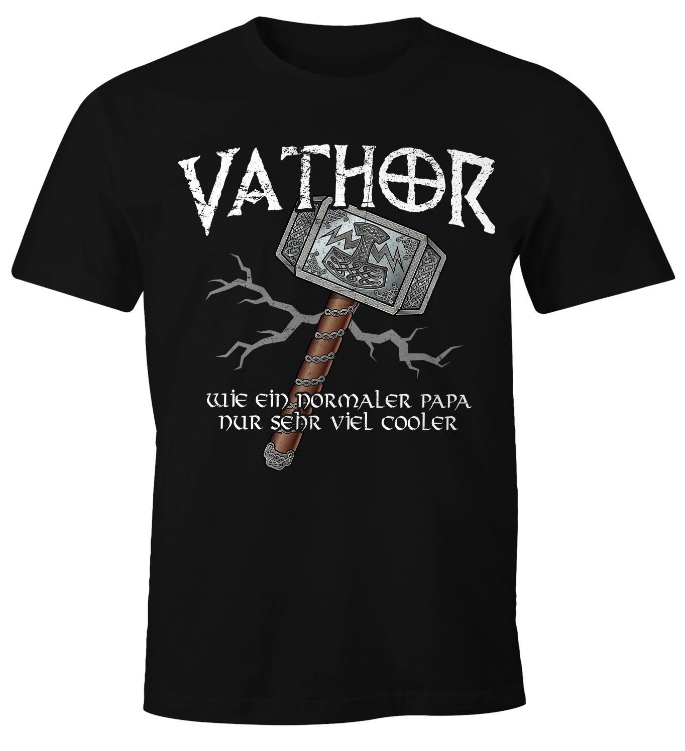 Print-Shirt Herren T-Shirt cooler Papa Vathor Fun-Shirt Spruch lustig Thor