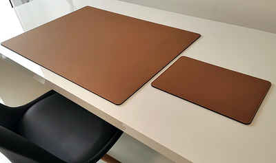 Profi Mats Schreibtischunterlage »PM Schreibtischunterlage mit Mauspad Echt Leder 60 x 40 Beige«