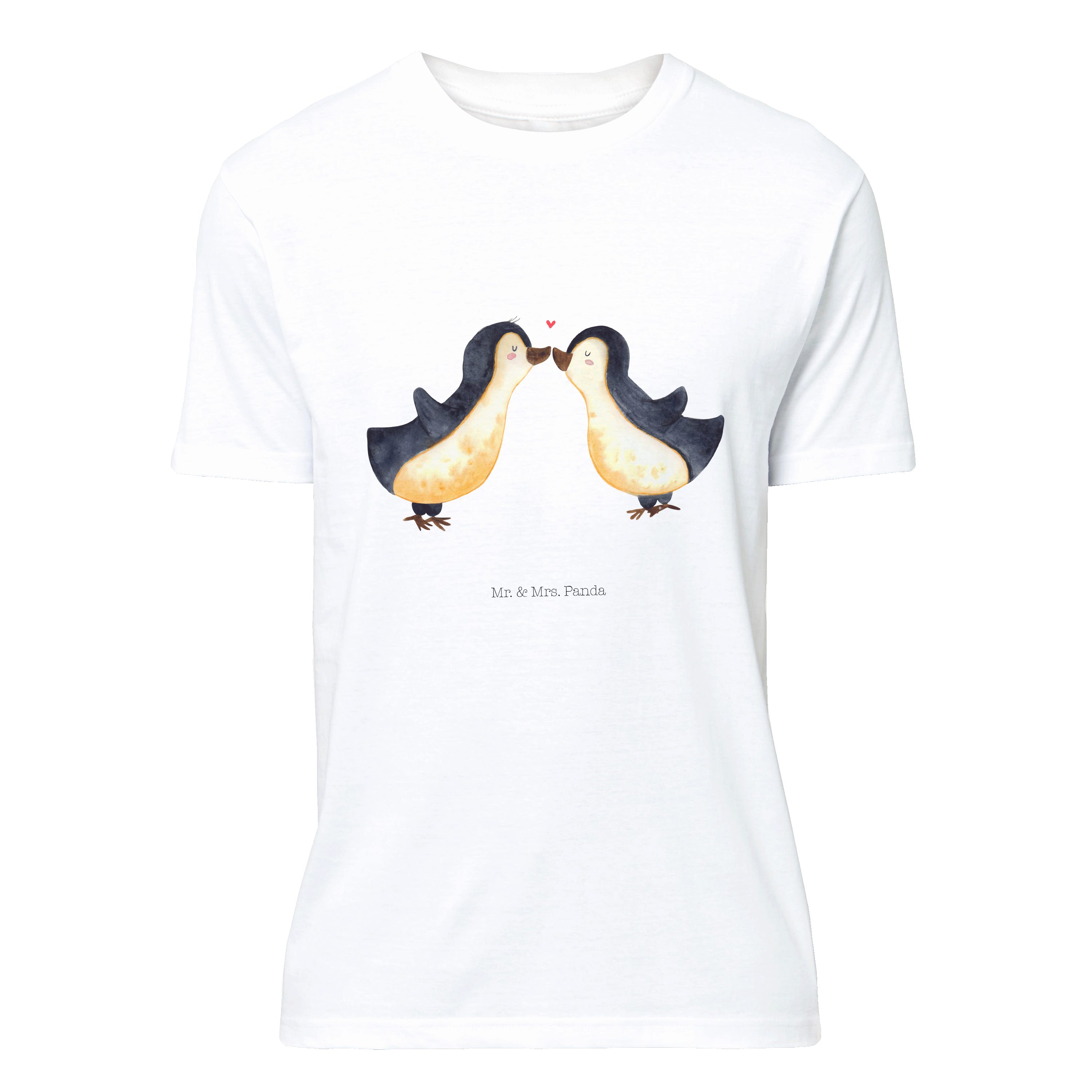 Mr. & Mrs. Panda T-Shirt Pinguin Liebe - Weiß - Geschenk, Nachthemd, Hochzeitstag, Pärchen, He (1-tlg)