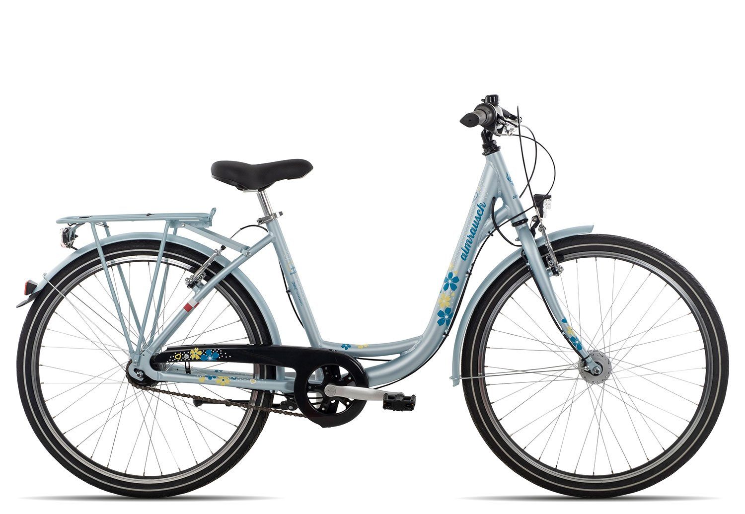 Almrausch Cityrad Zucker 7 26 Wave, 7 Gang Shimano Nexus 7 Rücktritt Schaltwerk, Nabenschaltung Rücktritt, Jugendfahrrad 26 Zoll Tiefeinstieg blau