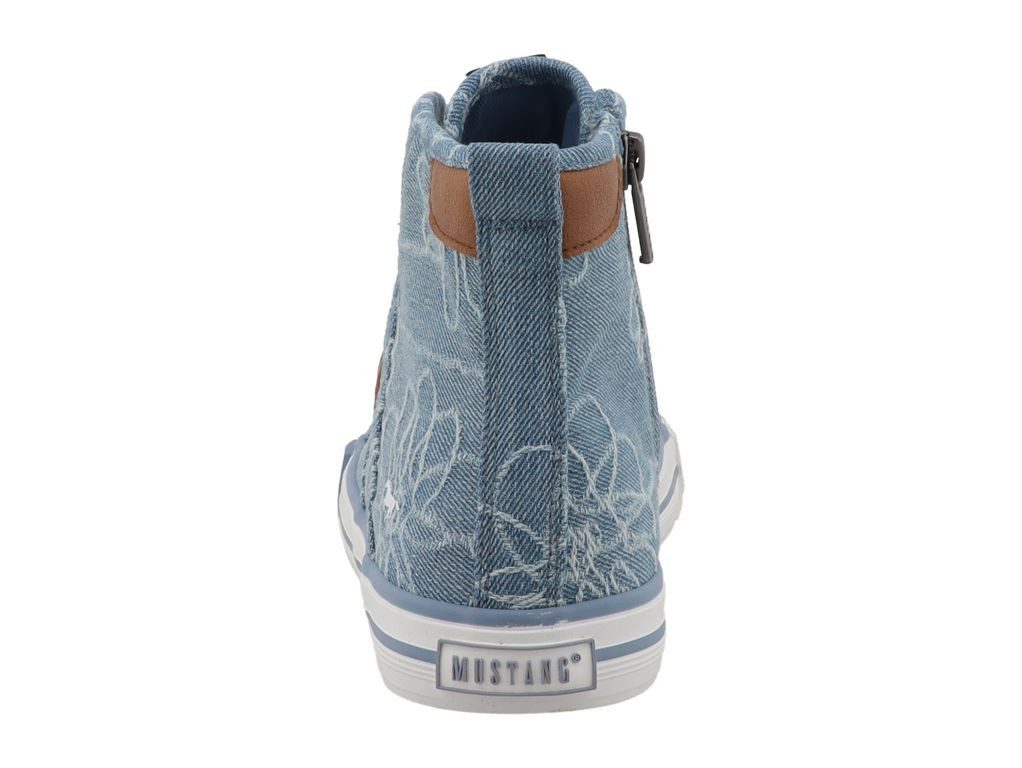 Mustang Shoes Winona Sneaker High Top-Sneaker, Schnürboots mit Blüten-Stickerei