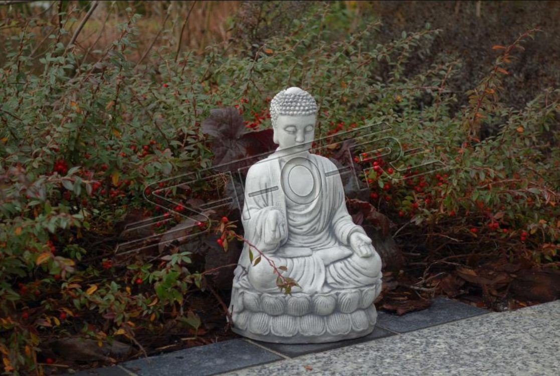 JVmoebel Skulptur Buddha in Garten für Wohnbereich Skulptur Steinoptik. Skulptur und
