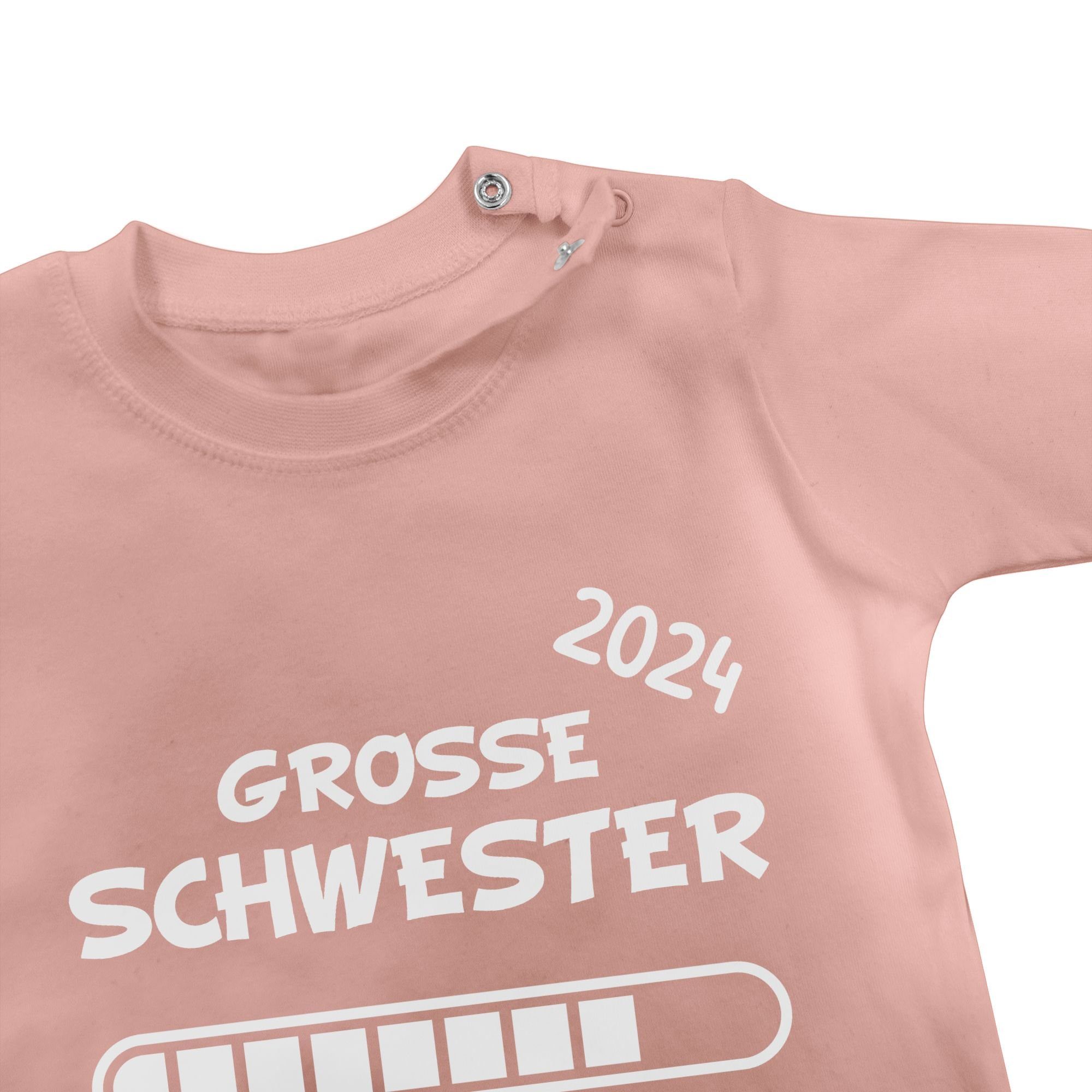 2024 Babyrosa 1 Bruder Schwester und Große Schwester loading Shirtracer Geschwister T-Shirt