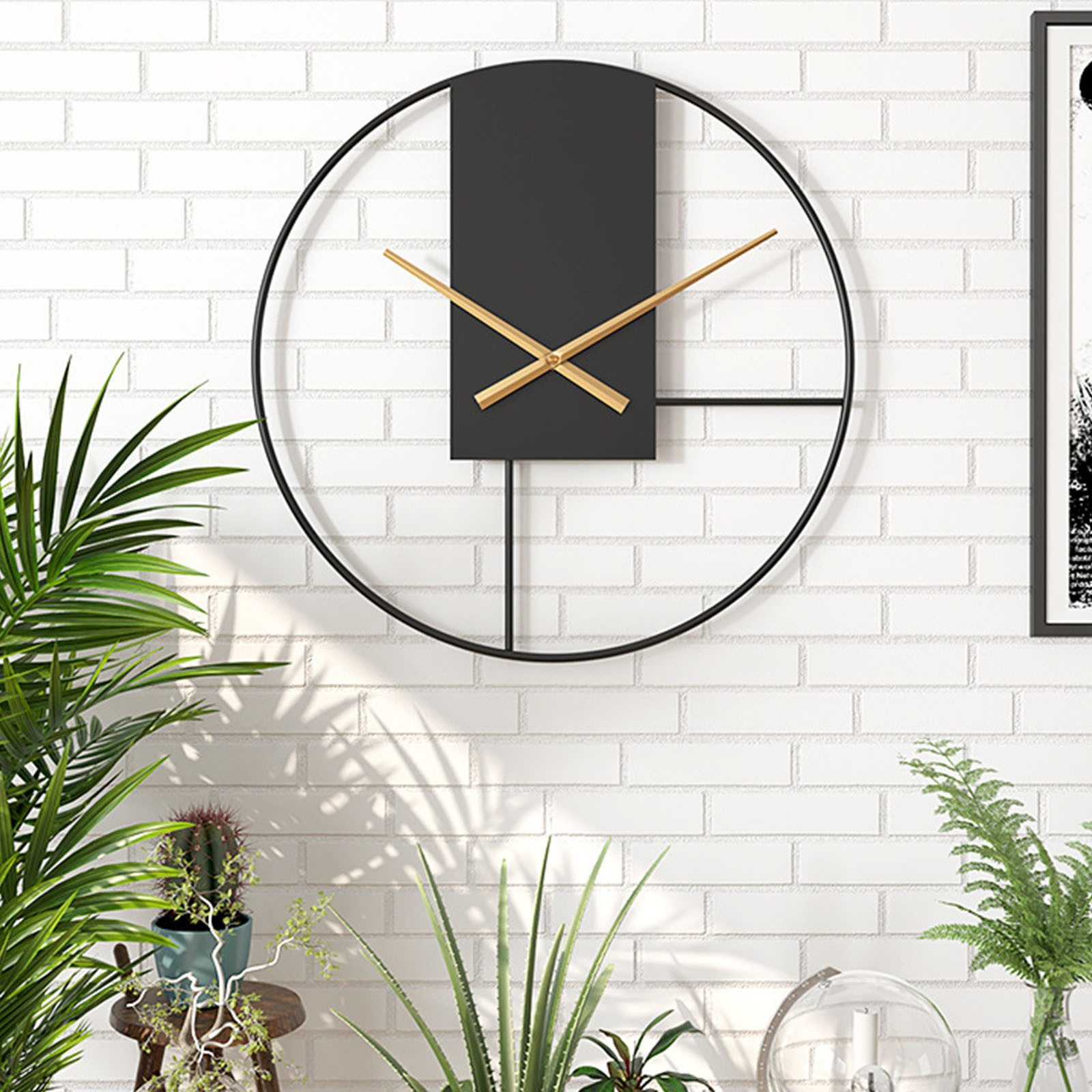 OKWISH Wanduhr 50 cm Wand Uhr Küchenuhr Metall Uhren Lautlos Vintage Wohnzi günstig online kaufen