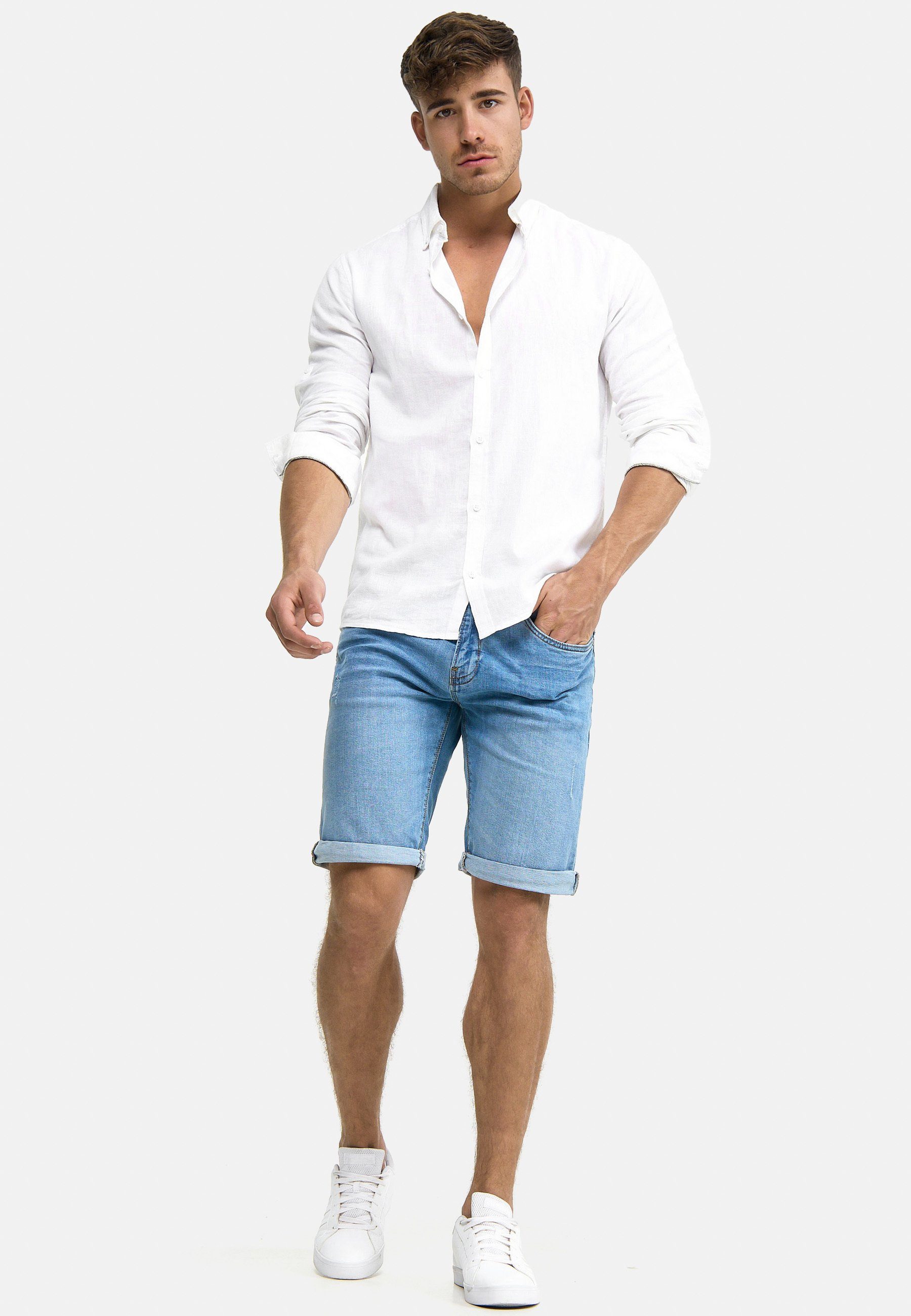 INDICODE Jeansshorts Herren Caden Jeans Shorts Herrenshorts mit 5 Taschen, Denimstyle – Bild 5 von 5