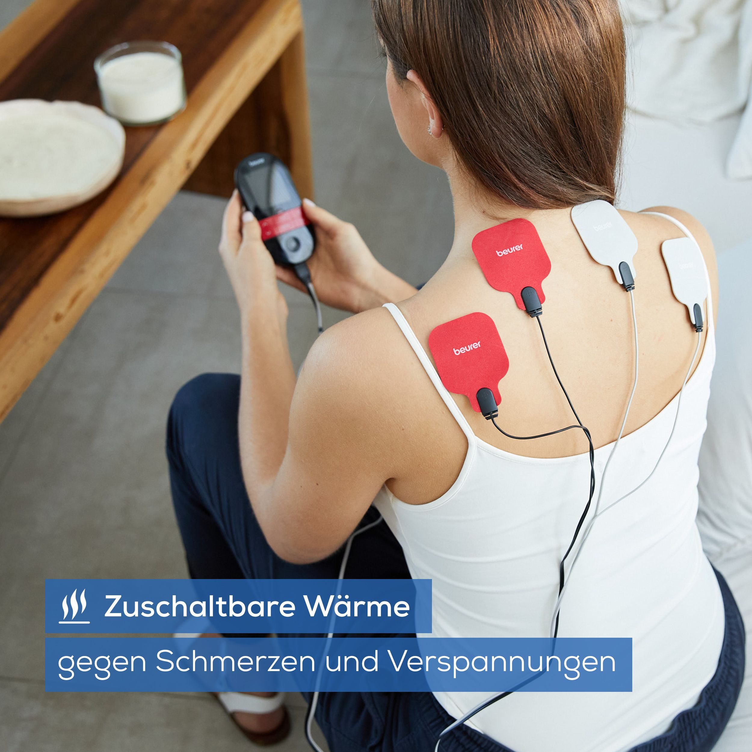 BEURER TENS-EMS-Gerät EM 59 Heat, Reizstromgerät mit Wärmefunktion und 4 Elektroden, 3-in-1: TENS (Schmerzlinderung), EMS (Muskelstimulation) und Massage – Bild 5 von 5