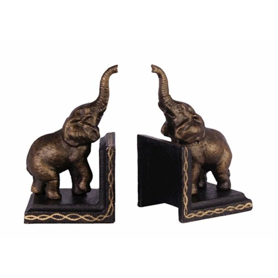 Buchstütze Deko Buchstütze Buchenden 2er Set Elefant Gusseisen 15 cm Antik-Stil (2 St)