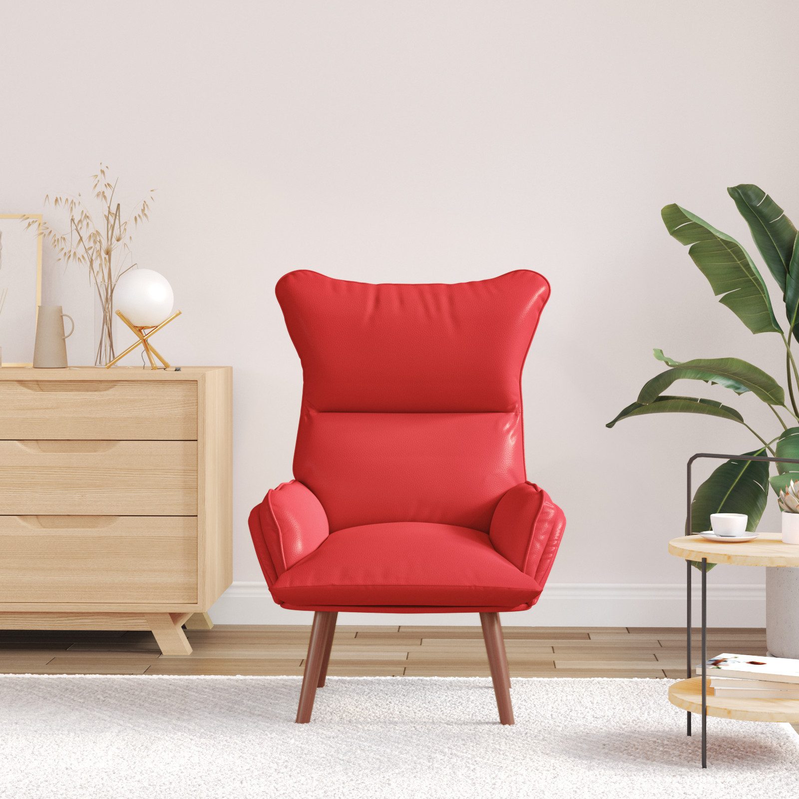 vidaXL Sessel Relaxsessel Rot Kunstleder (1-St) günstig online kaufen