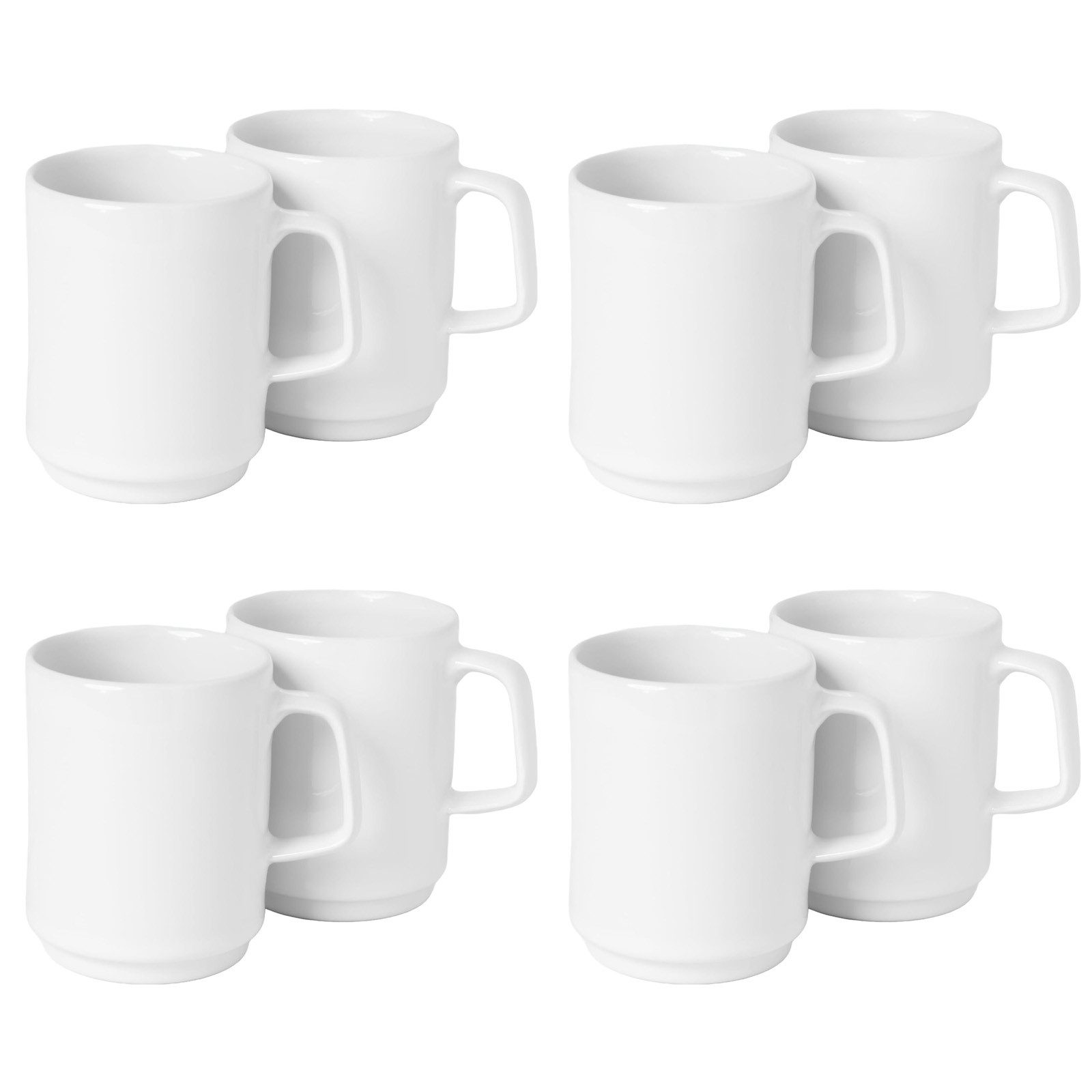 Berndorf Tasse Kaffee Tasse Kaffeetasse Becher Porzellantasse Teetasse Geschirr, 8-tlg., Porzellan, 0,3 l