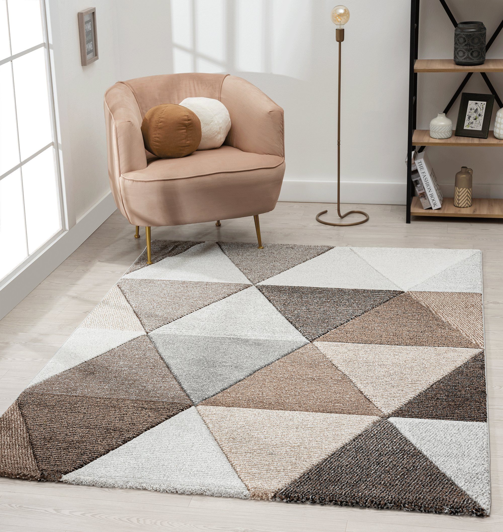Modern designer Teppich,kurzflor Wohnzimmer Weicher Teppich 3-D Muster Dreieck 
