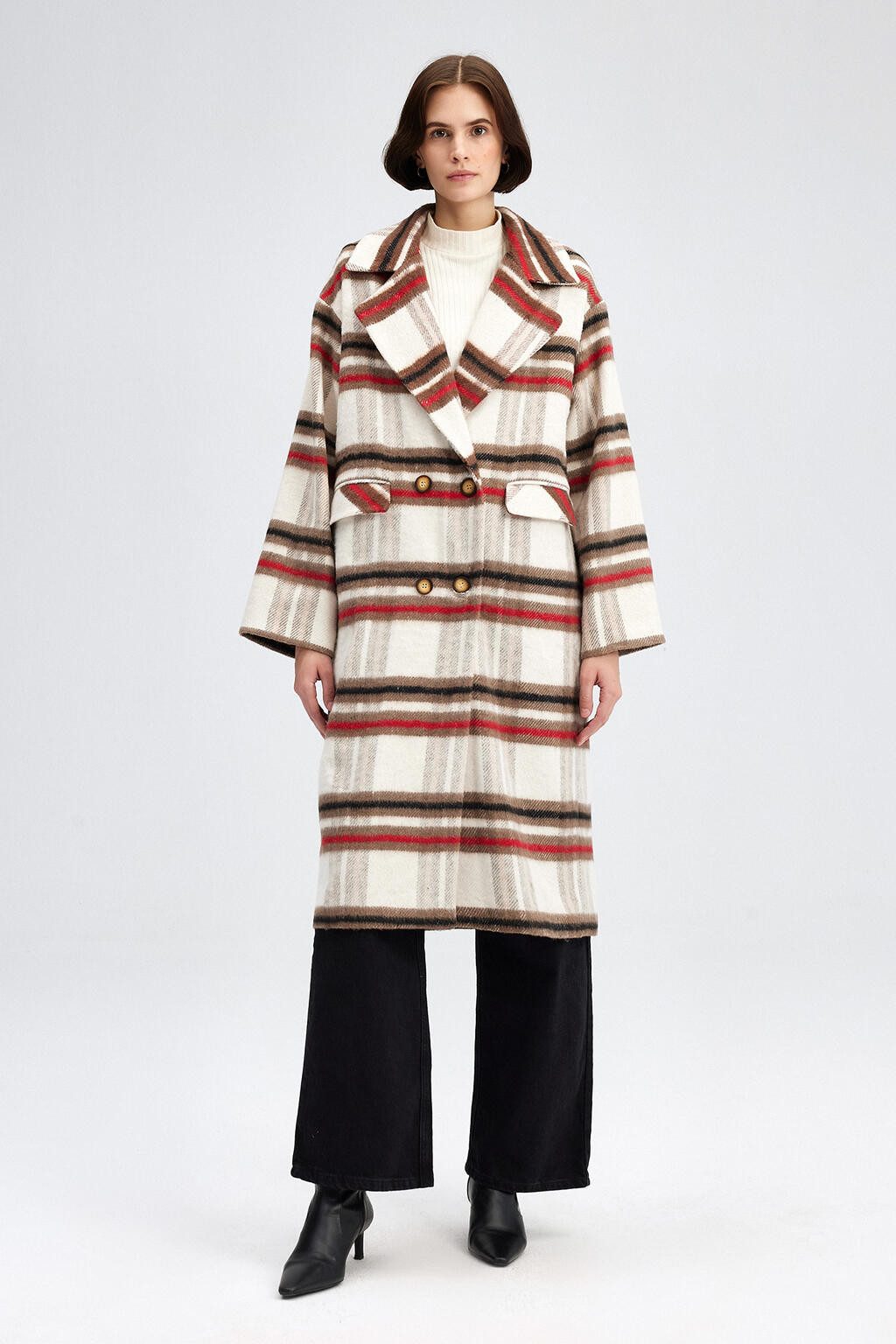 touche prive Funktionsmantel WEICHER MANTEL MIT KARIERTEM MUSTER