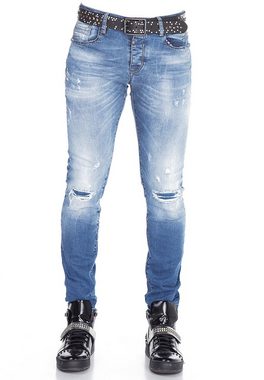 Cipo & Baxx Bequeme Jeans mit tollen Used-Elementen in Straight Fit