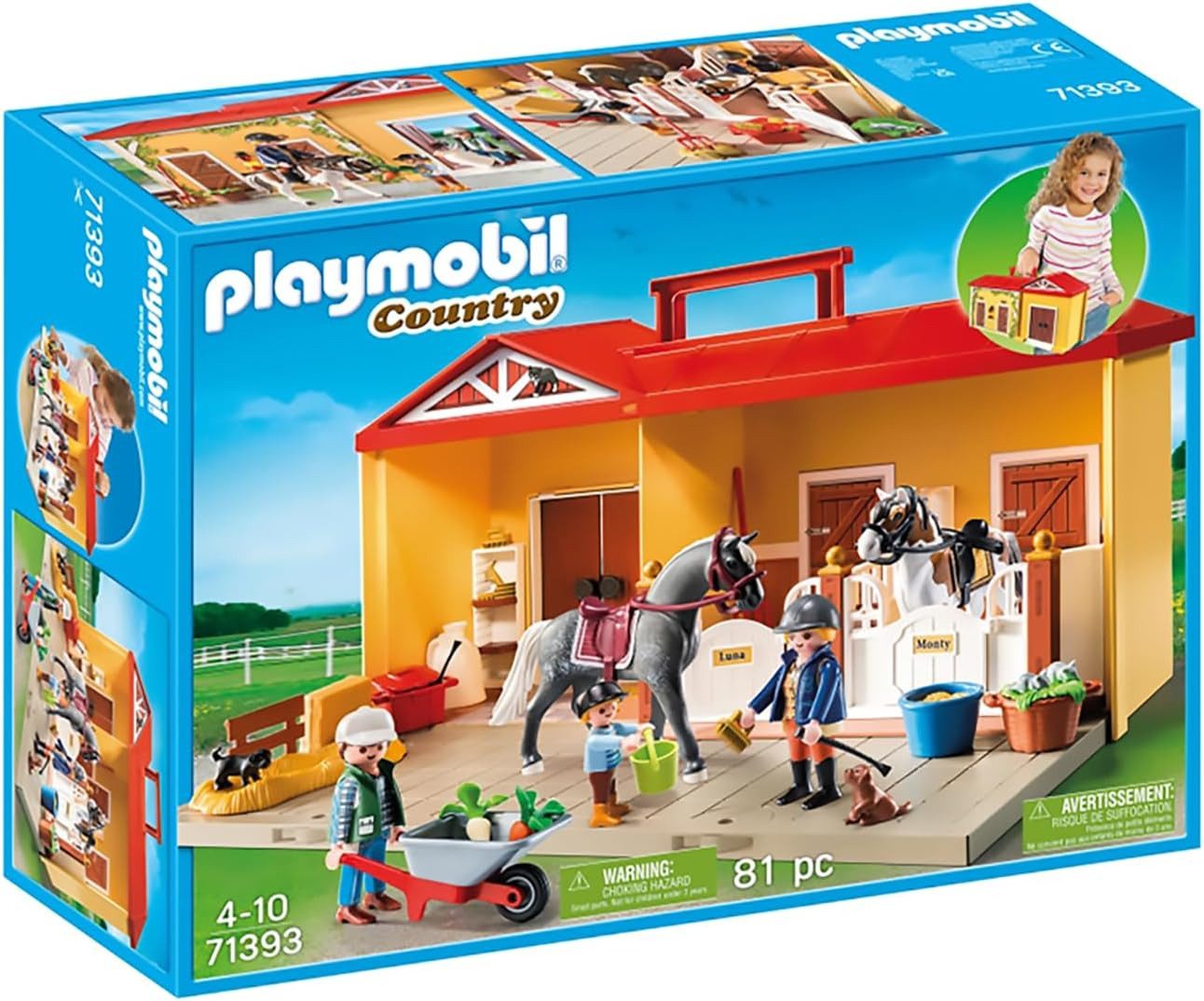 Playmobil® Mein Pferdestall zum Mitnehmen Spielbausteine, (Set, 1 St., 1 Playmobil Spielset), 1x Playmobil Pferde; 1x Anleitung; 1x Zubehörteile