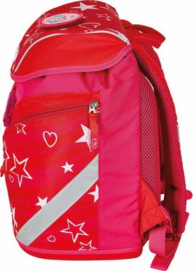 Herlitz Schulrucksack SoftLight Plus, Stars&Stripe (Set, 7-tlg), mit 2 abnehmbaren Applikationen