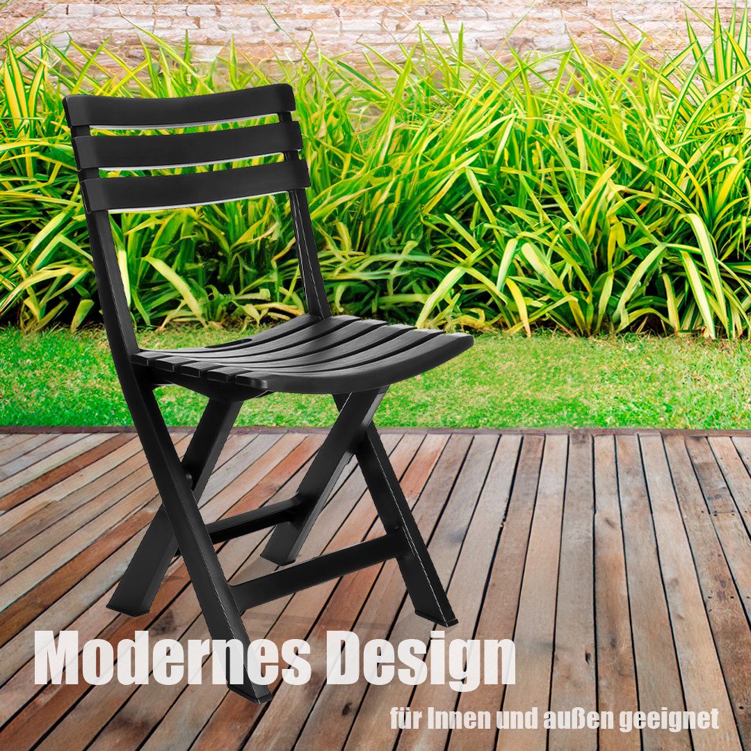 BigDean Gartenstuhl Gartenstuhl klappbar aus wetterfestem & robustem Kunsts günstig online kaufen