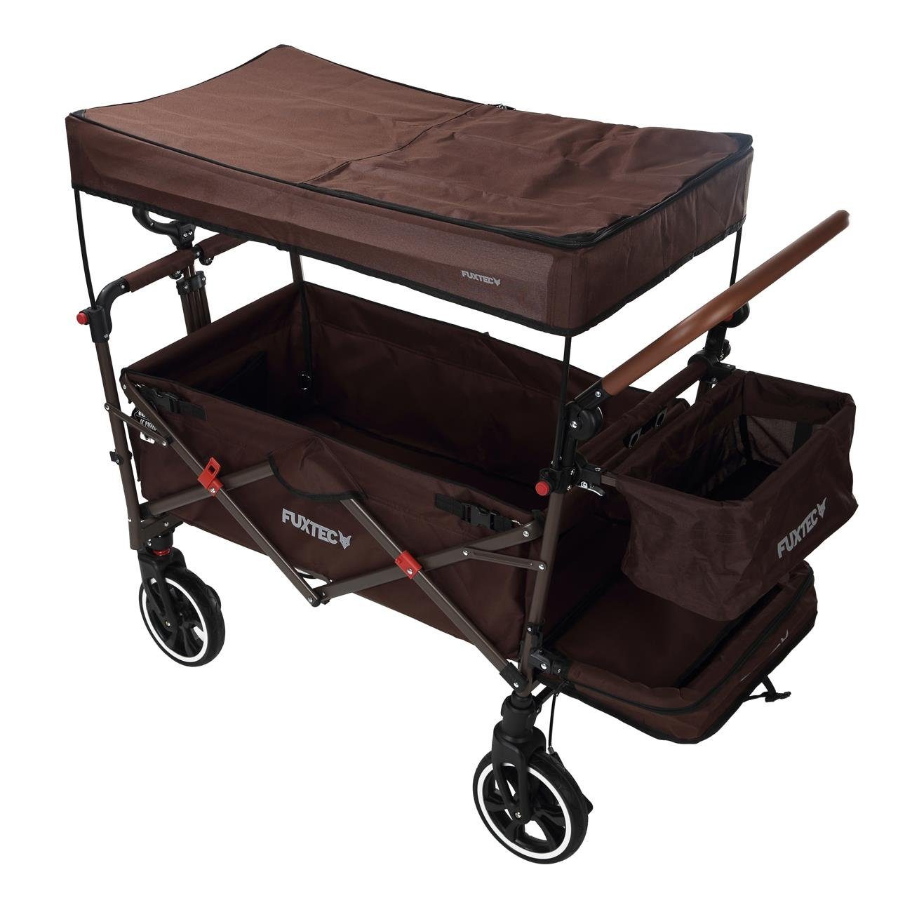 FUXTEC Bollerwagen FX-CT850, Innenraumverlängerung, faltbar, gefederte Reifen, 75 kg Belastbarkeit