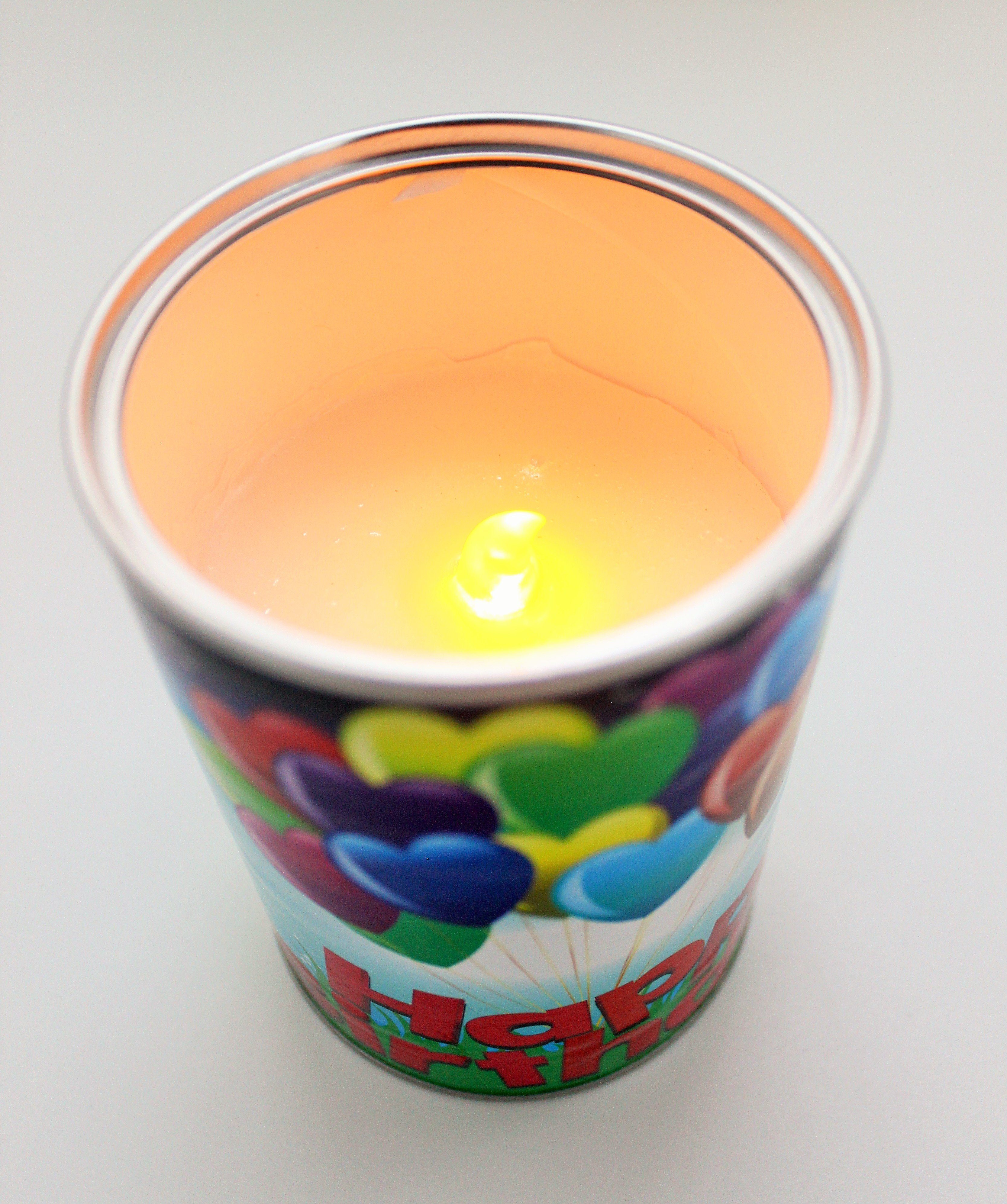 Luna24 simply great ideas... LED-Kerze LED Kerze in der Dose "Happy Birthday", 3er Set
