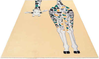 Kinderteppich My Greta 602, Obsession, rechteckig, Höhe: 6 mm, Kurzflor, Motiv Giraffe, mit Fransen, Kinderzimmer