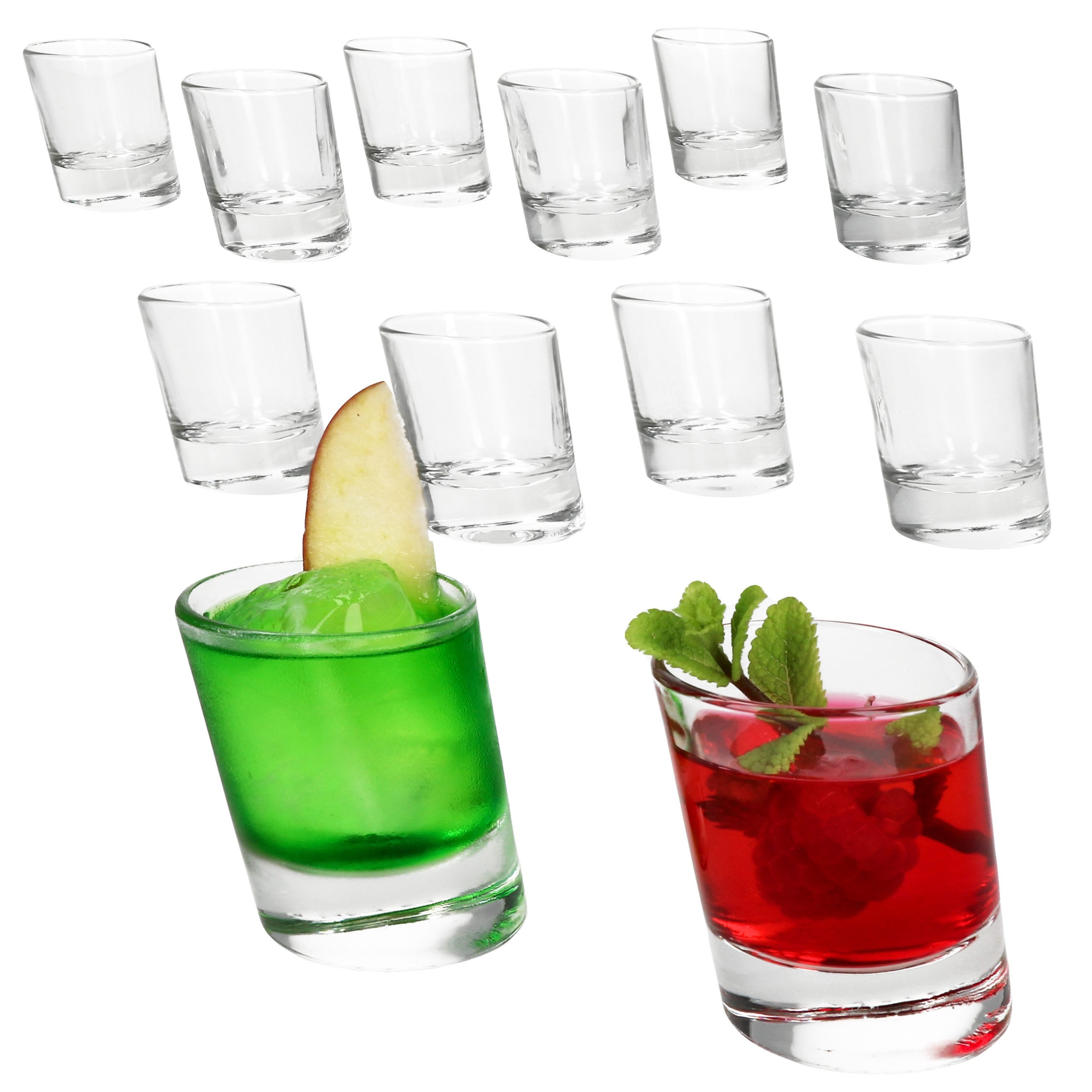 Schnapsglas 12x Pisa Schnapsgläser 2cl & 4cl Shot-Glas Pinnchen Stamper Relief