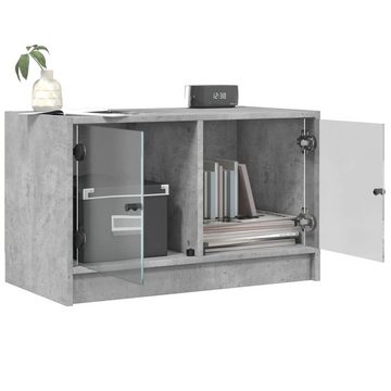 vidaXL TV-Schrank TV-Schrank mit Glastüren Betongrau 68x37x42 cm (1-St)