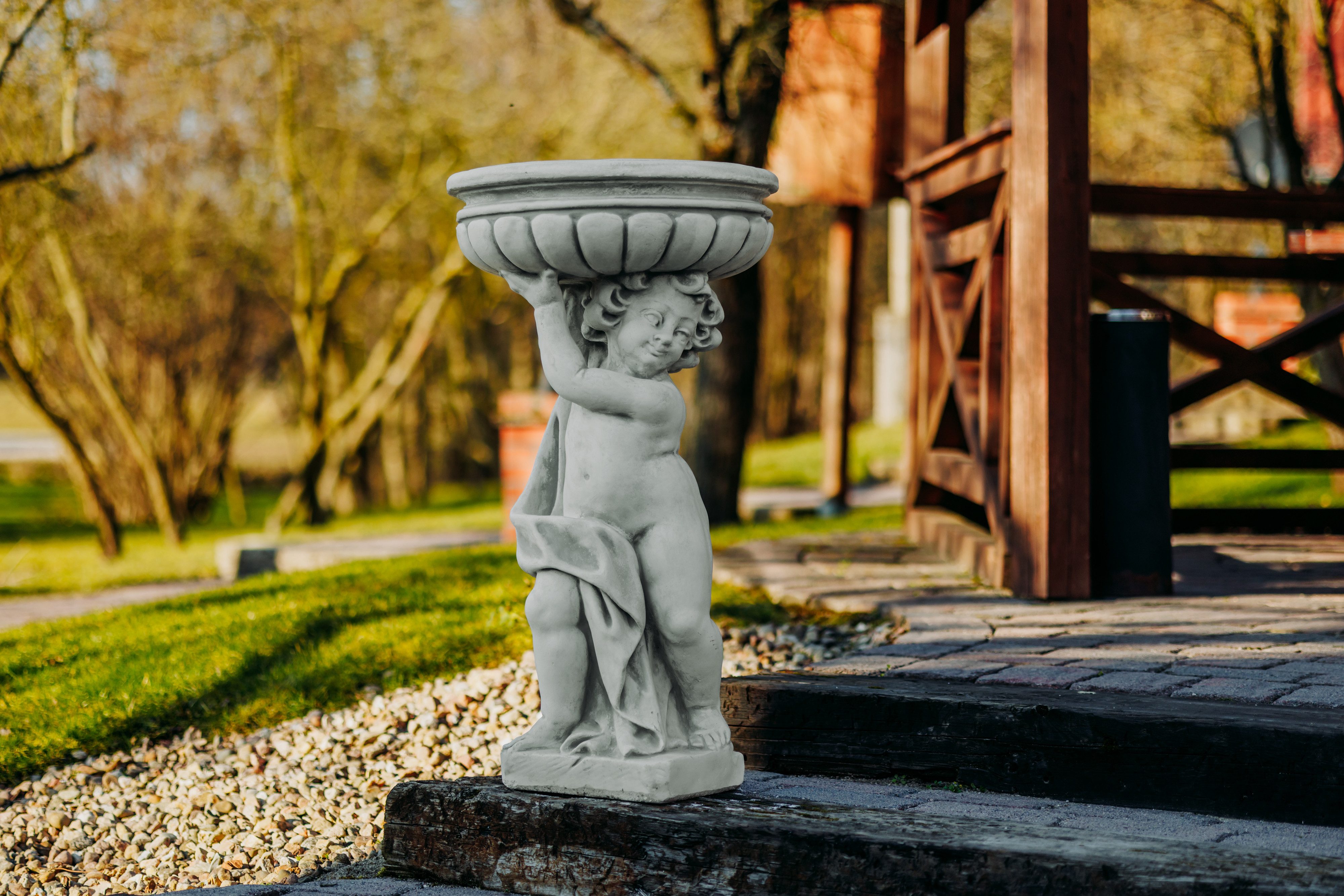 gartendekoparadies.de Pflanzschale Statue Junge als Pflanzgefäß, Steinfigur, H. 90 cm, 12 Liter, 90 kg, Frostsicher