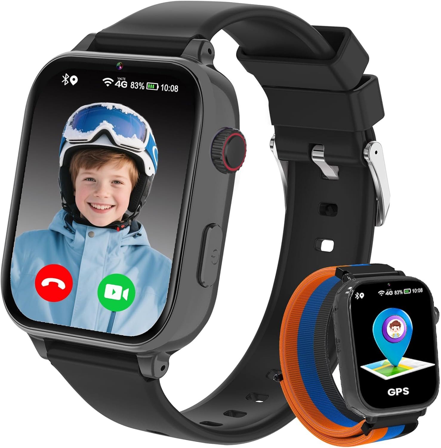 PTHTECHUS ‎ 4G-A22 Smartwatch (5 cm, sim), KINDER-SMARTWATCH MIT GPS 4G ANRUFFUNKTION UND SPORTMODI