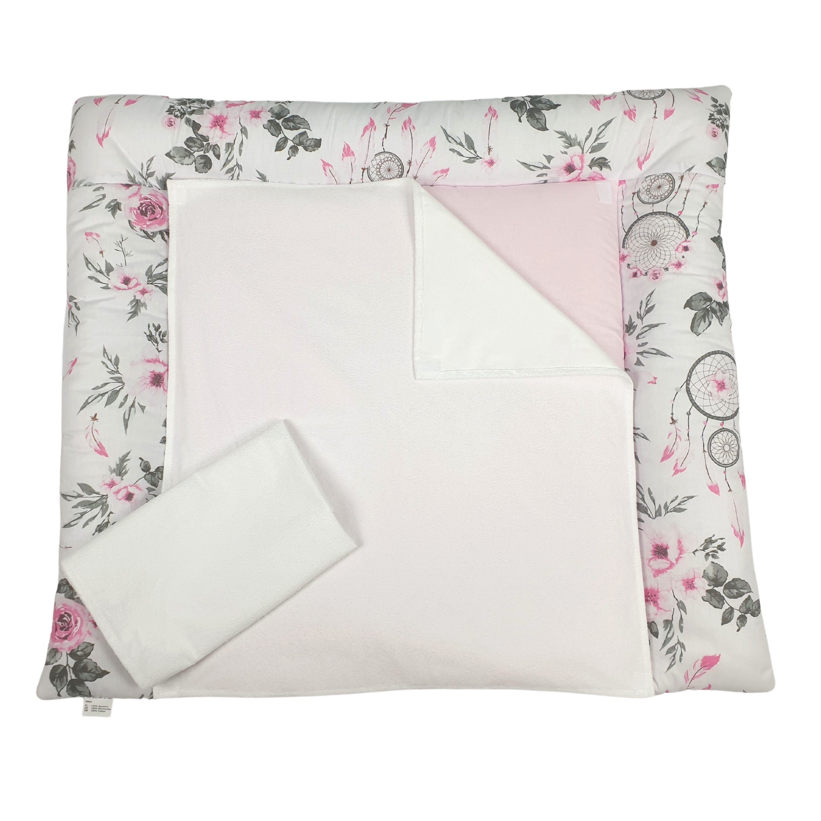 Babymajawelt Wickelauflage Stoff Wickelauflage Set 3 Teile - Super Soft 70x75 cm (Set, Wickelauflage + 2 Bezüge, 3-tlg), Made in EU, Plastikfrei, Waschbar, Weich, Allergikergeeignet, Modern