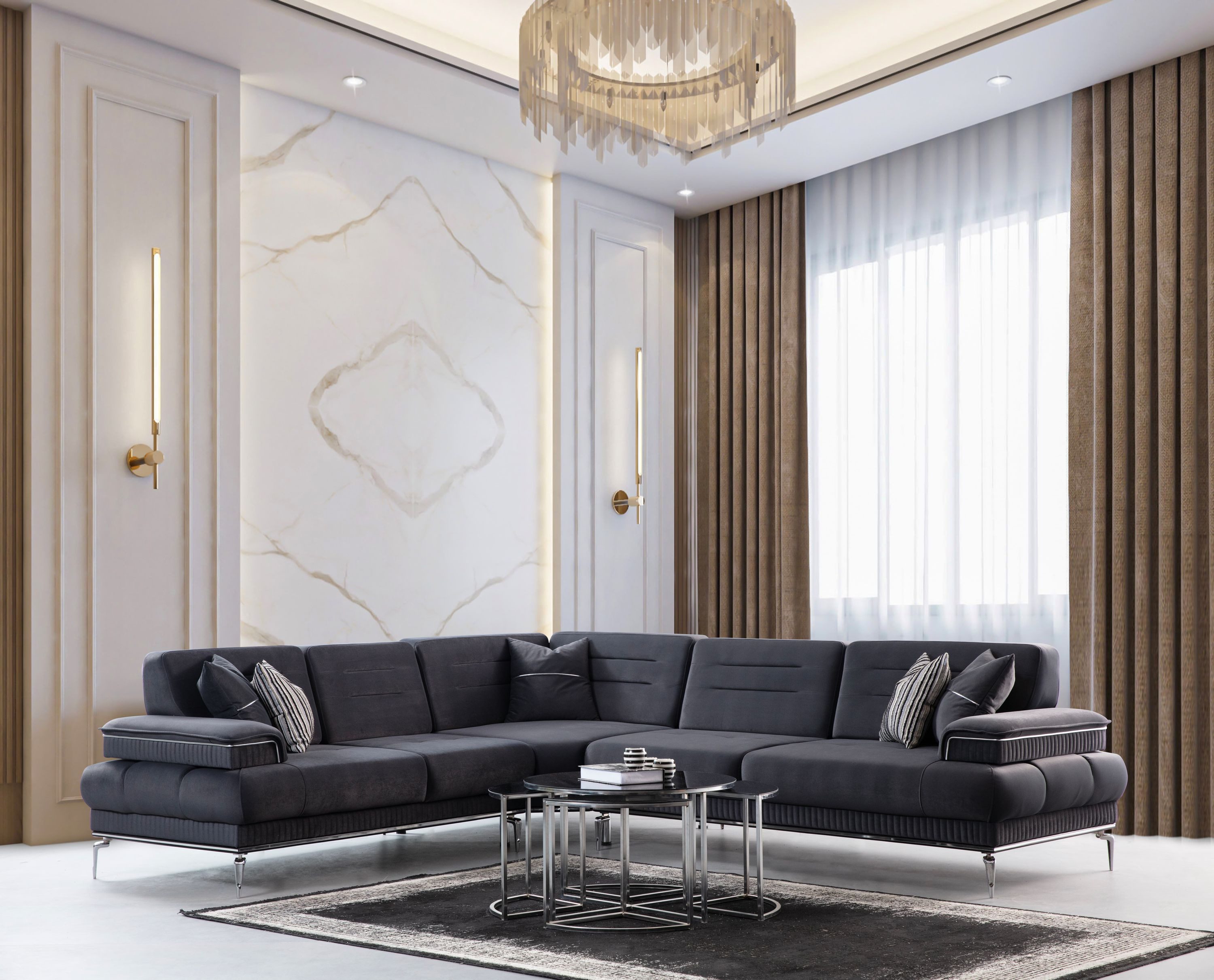 Villa Möbel Ecksofa Elias, Set 1 Teile, mit Relax-/Bettfunktion durch verstellbare Rückenlehne und Armlehne