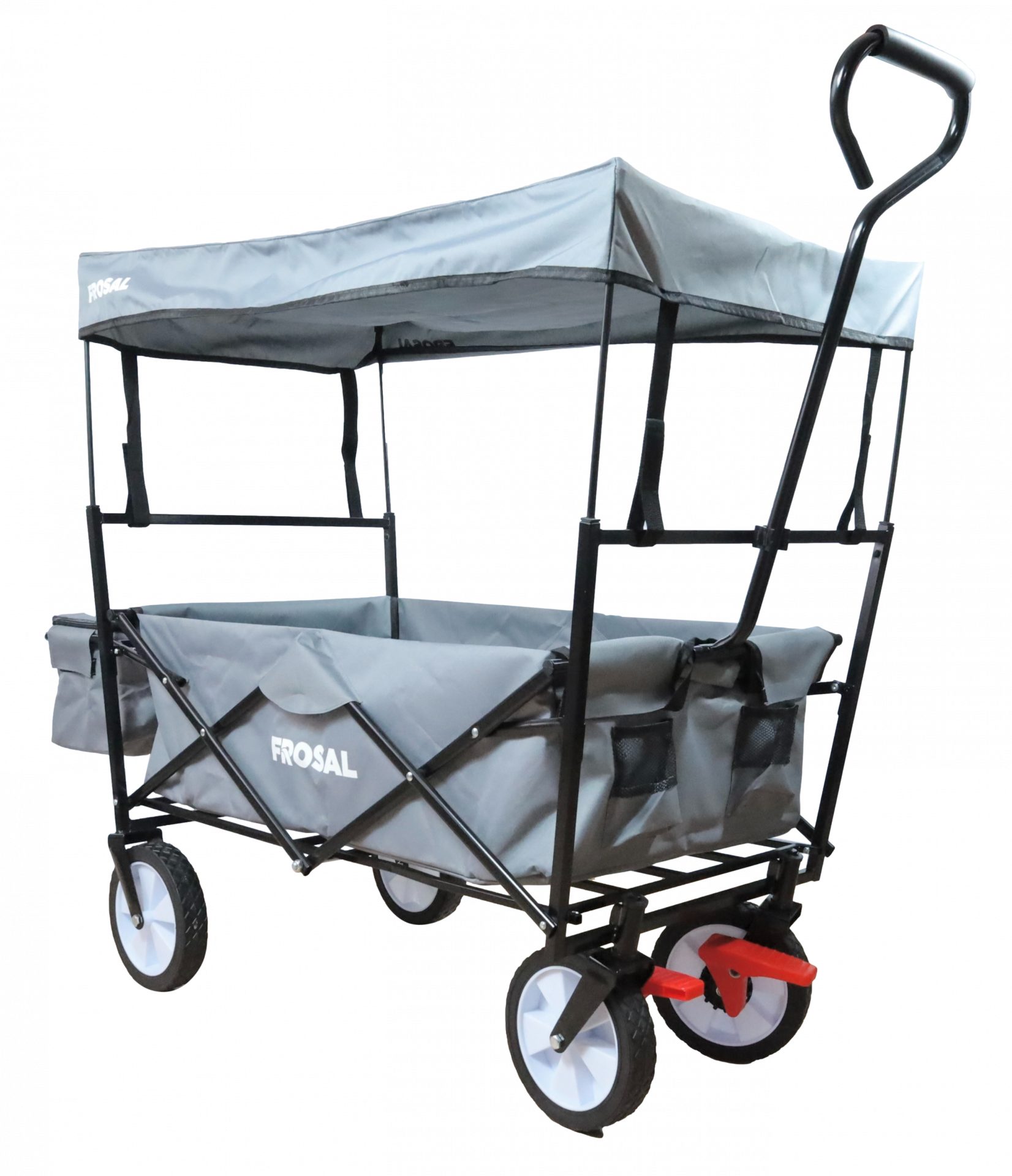 Frosal Bollerwagen Max mit Sonnendach faltbar, faltbar grau