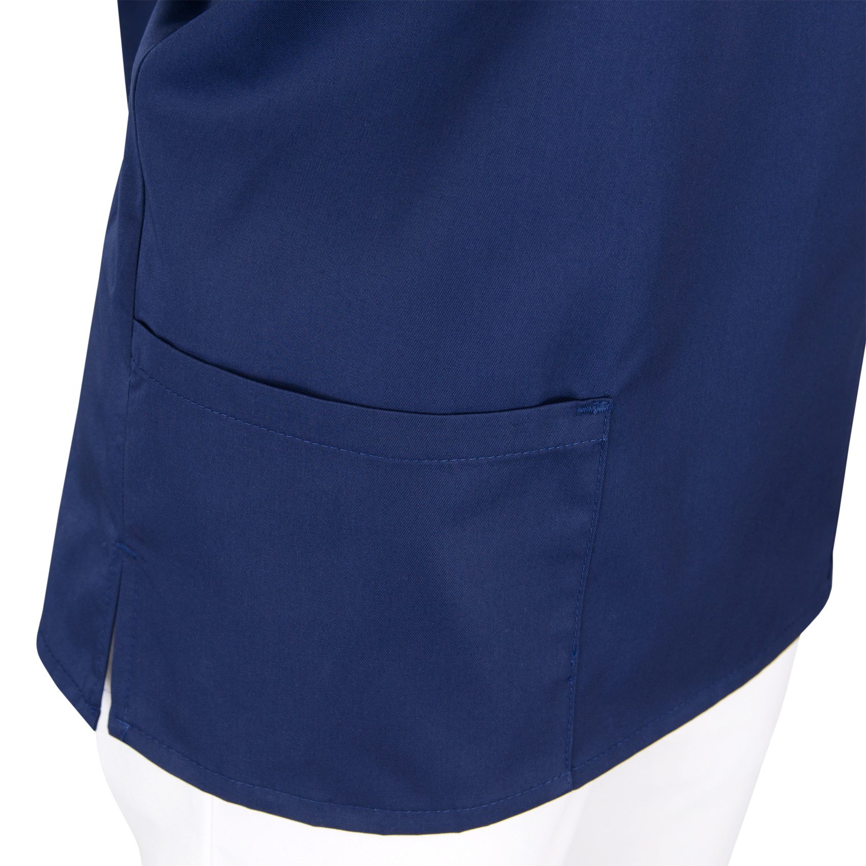 BEB Schlupfbluse beb MEDIZIN/PFLEGE Damen KASACK Kurzarm V-Neck Baumwollmix Marine – Bild 4 von 5