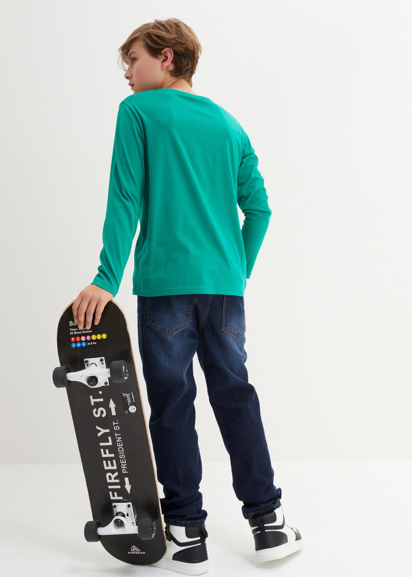 bonprix Langarmshirt (Packung) für Kinder, Packung, aus Baumwolle, mit Rundhalsausschnitt – Bild 5 von 5