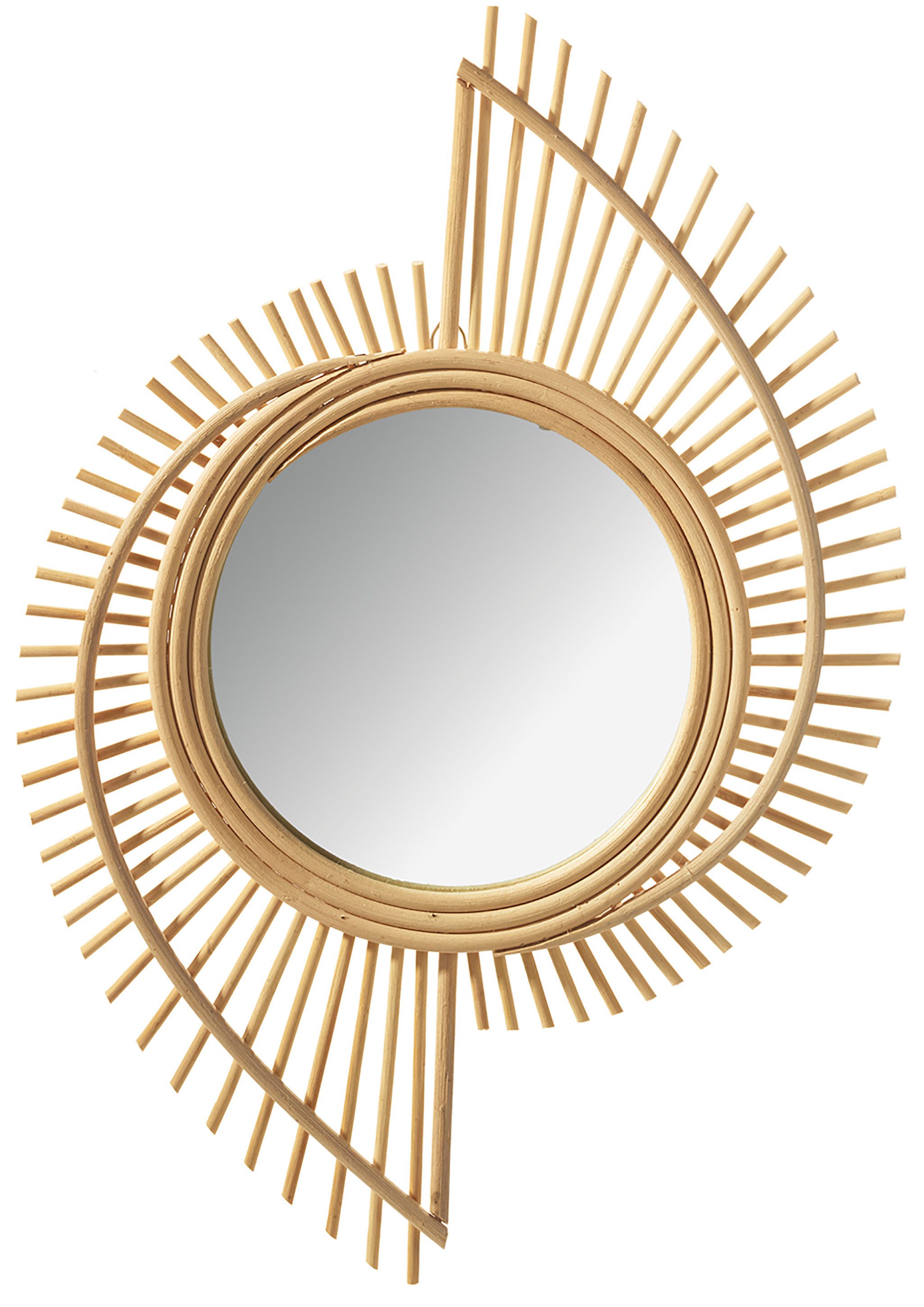 Kobolo Dekoobjekt Spiegel Wandspiegel LEVI Rattan, aus natürlchem Rattan günstig online kaufen