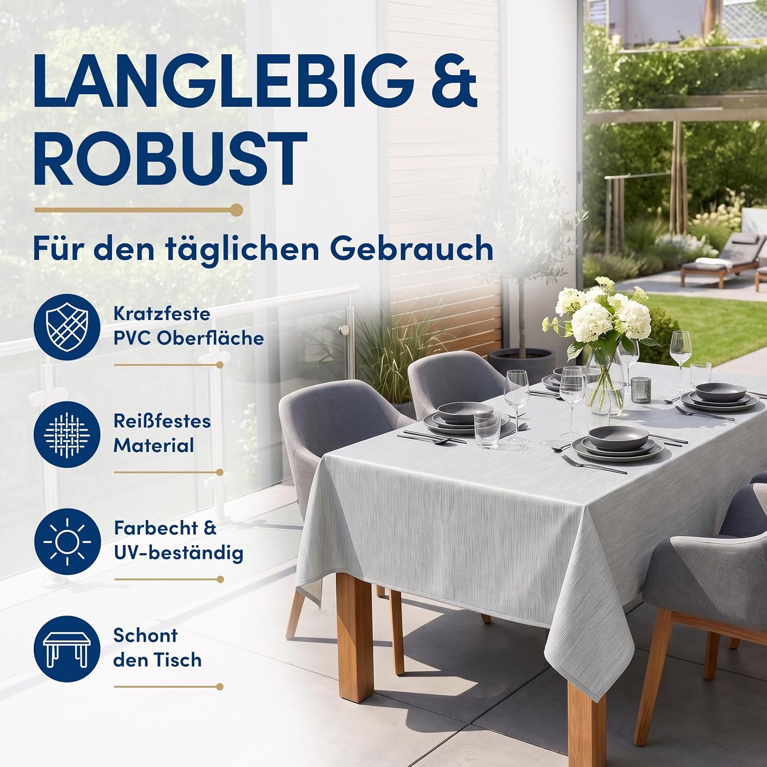 Stoffschmiede Tischdecke, Wachstuch, Versch. Farben & Größen, Abwischbar