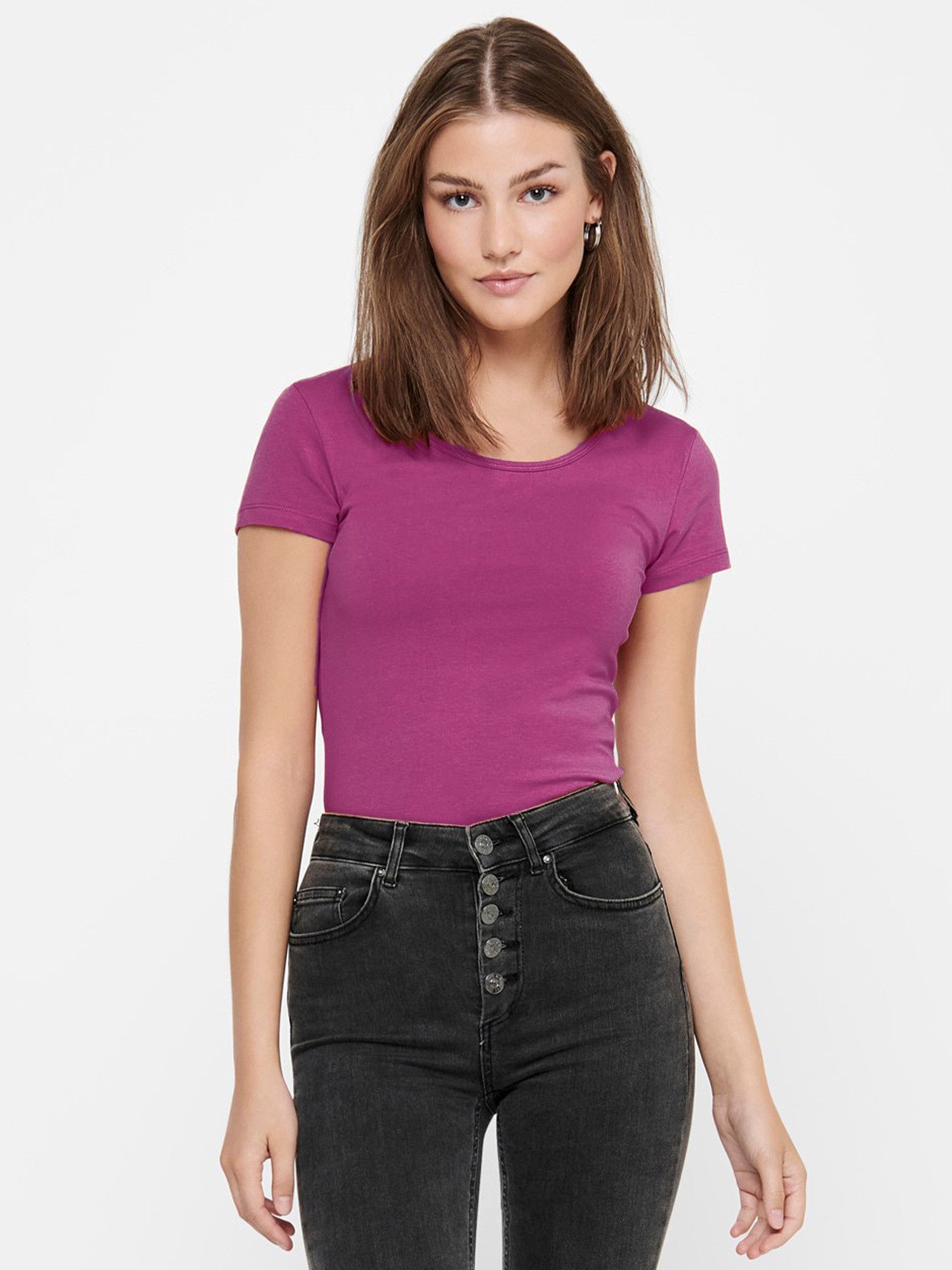 ONLY T-Shirt ONLLIVE LOVE NEW (3-tlg., 3er Pack) Figur betont, elastische Baumwollqualität