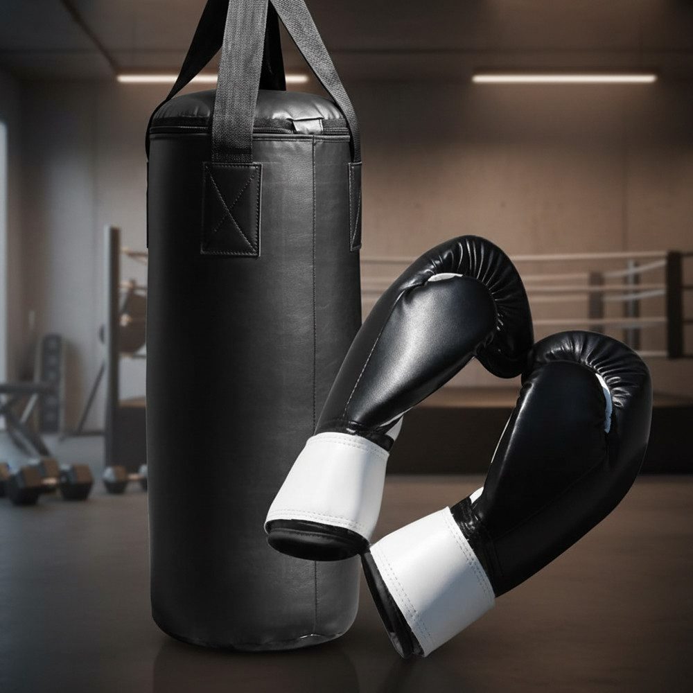 Melko Boxsack Boxset Boxhandschuhe & Boxsack 60CM 9KG Training Boxbirne Halterung (Stück, 2-tlg., Boxhandschuhe und Boxsack), Hohe Robustheit