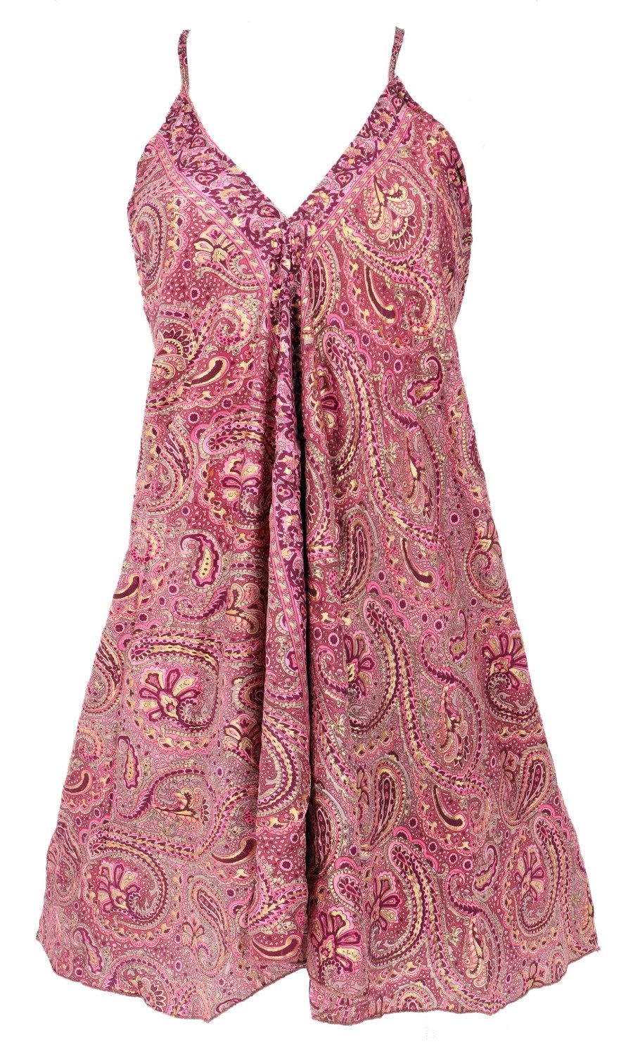 Guru-Shop Midikleid Seidiges Minikleid Boho chic, wandelbares.. alternative Bekleidung